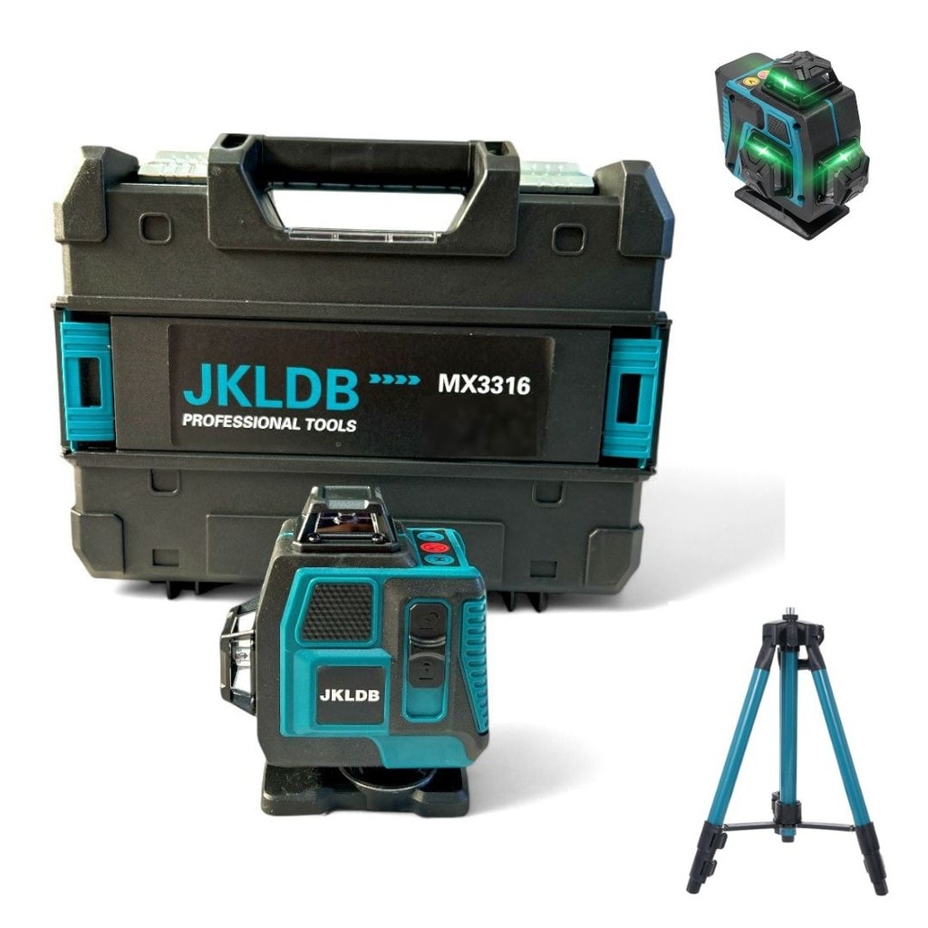 Imagem do Nivel Laser Verde 16 Linhas 4d Autonivelante Com 2 Baterias Maleta Tripe