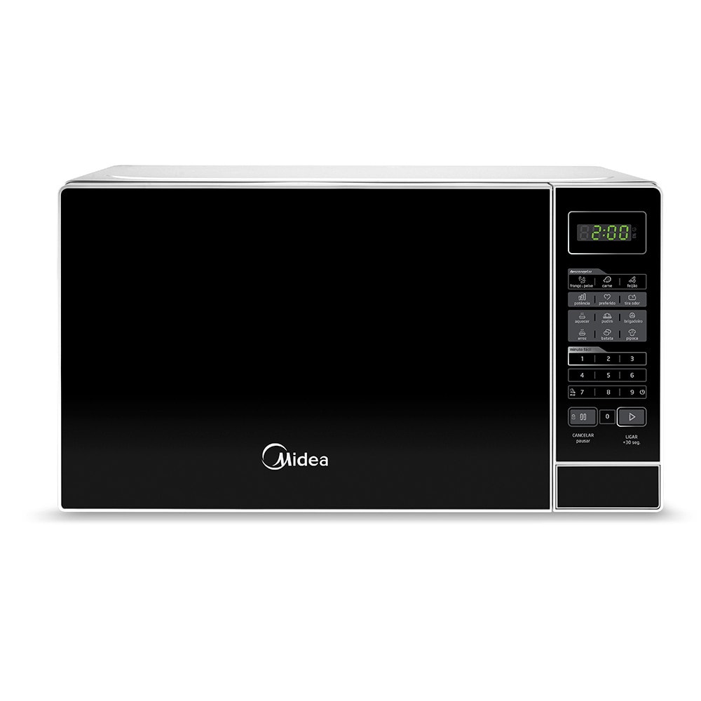 Imagem do Micro Ondas Mras21 20l Branco Porta Preta Minuto Facil Midea 110v