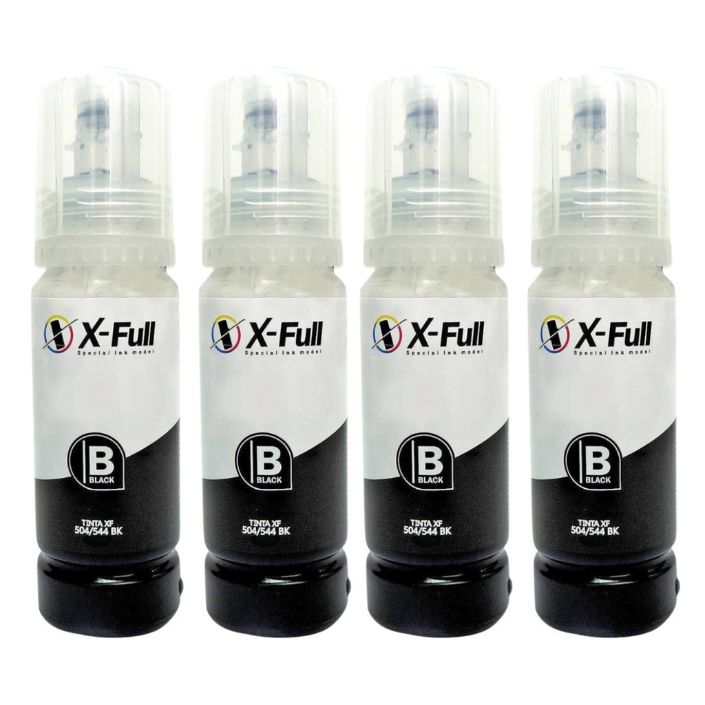 Imagem do Kit 4 Tinta Corante Xfull Preta Compativel Epson L1250 L3250 L3210 L3150 L3110 L5290 L5190 L4150