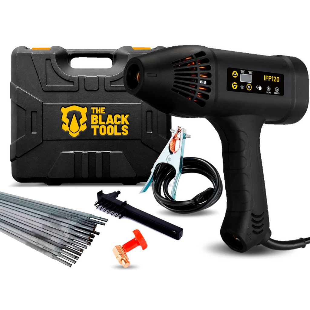 Imagem do Pistola De Solda Inversora Mma 120a Com 500g Eletrodo Para Solda 2 5mm The Black Tools