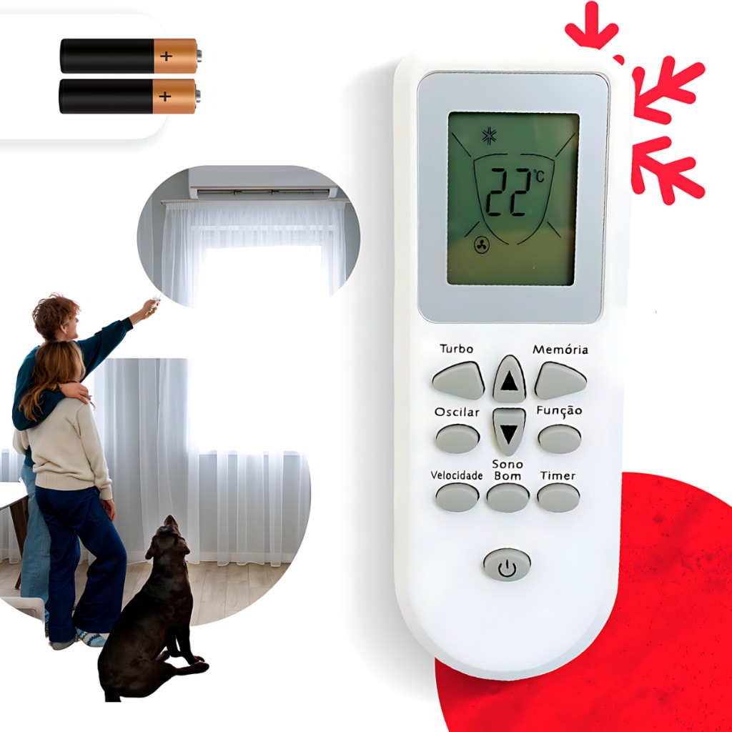 Imagem do Controle Remoto Para Ar Condicionado Consul Split Bem Estar 2 Pilhas Montones