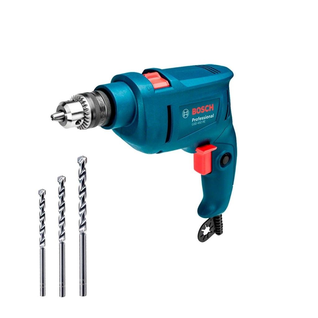 Imagem do Furadeira De Impacto Bosch Gsb 450 Re 450w 220v Com 3 Brocas