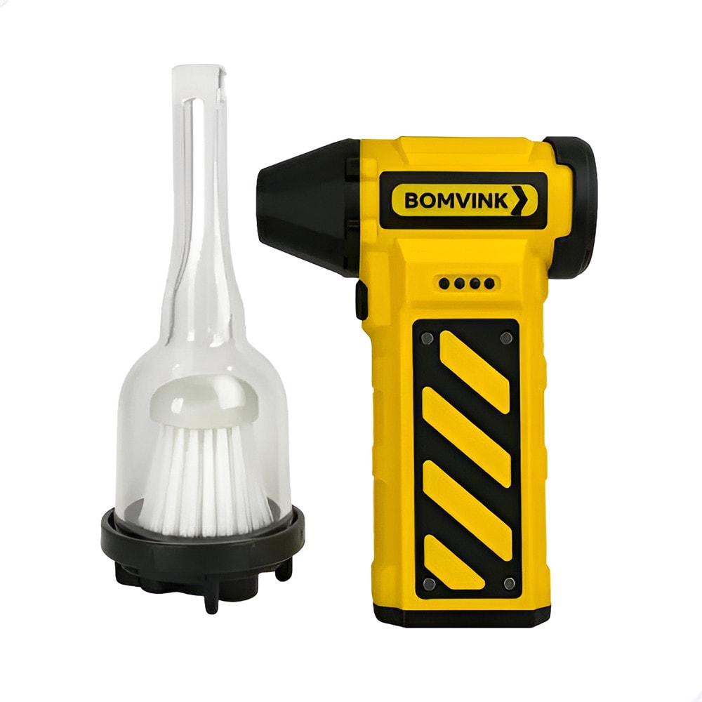 Imagem do Soprador Com Aspiracao Mini Turbo Portatil Sem Fio Amarelo