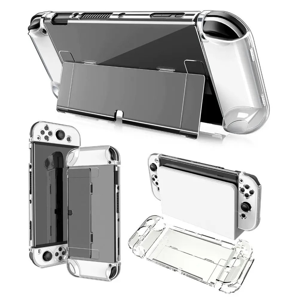 Imagem do Kit Capa Protetora Rigida Acrilica Transparente Para Nintendo Switch Oled