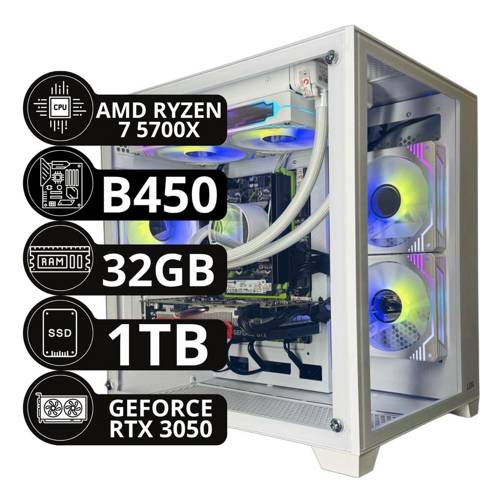 Imagem do Pc Gamer Amd Ryzen 7 5700x 32gb Rtx 3050 6gb Nvme 1tb