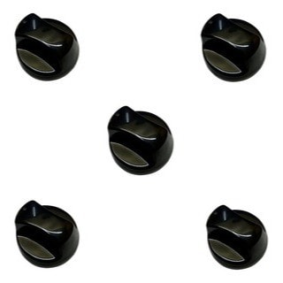 Imagem do Kit 5 Botao Fogao Esmaltec Jade Safira Glass Preto