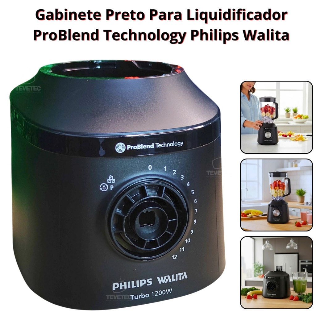 Imagem do Gabinete Preto Original Liquidificador Philips Walita Hr2270 Hr2271 Hr2272