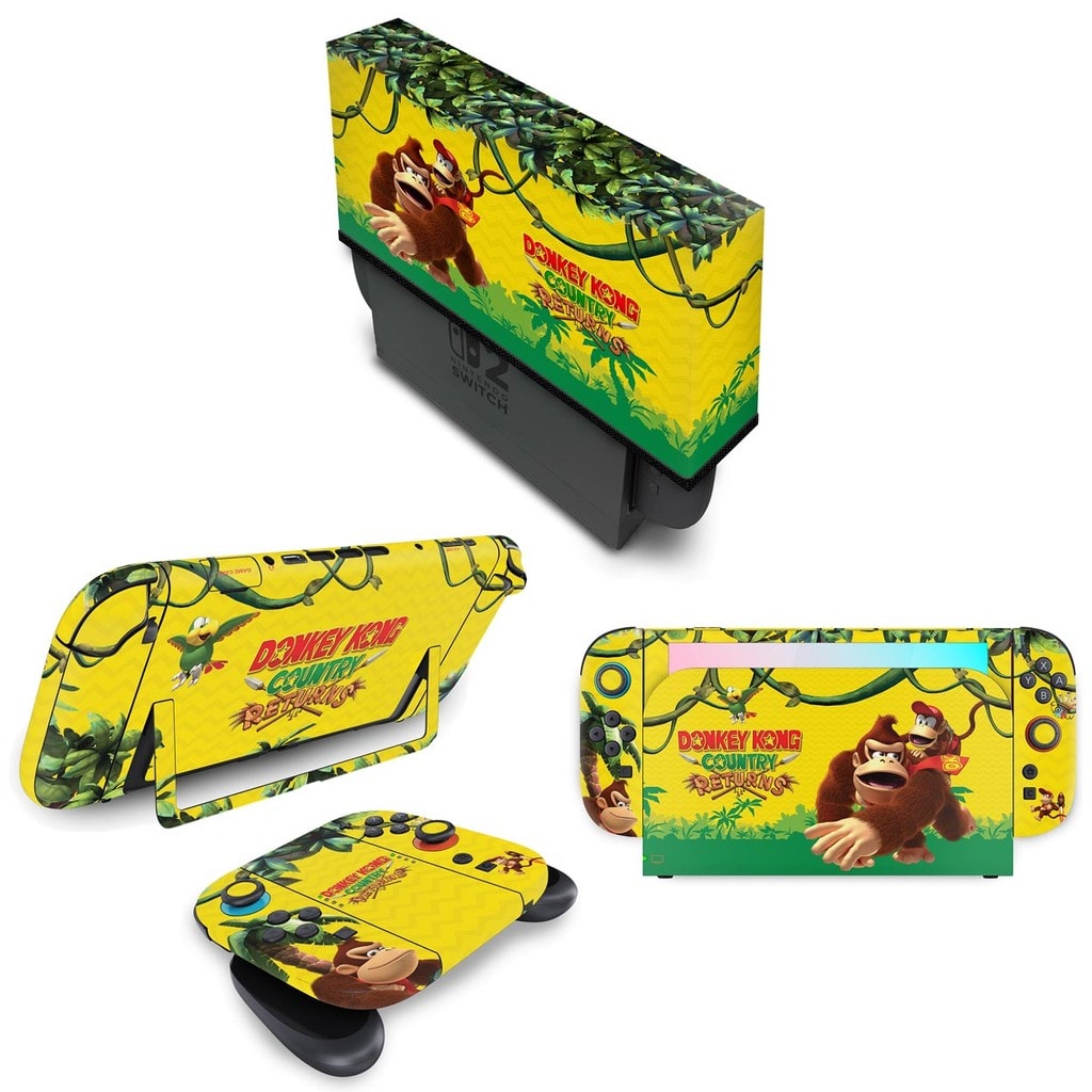 Imagem do Kit Capa E Skin Anti Rage Para Nintendo Switch 2 Donkey Kong Country Returns
