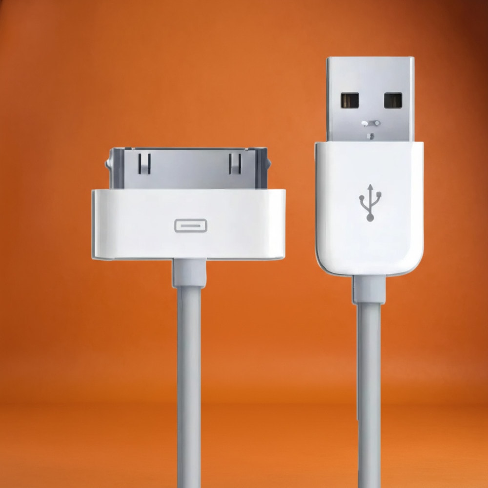 Imagem do Cabo Carregador Usb 30 Pinos P Iphone 4 4s Ipad Ipod Branco