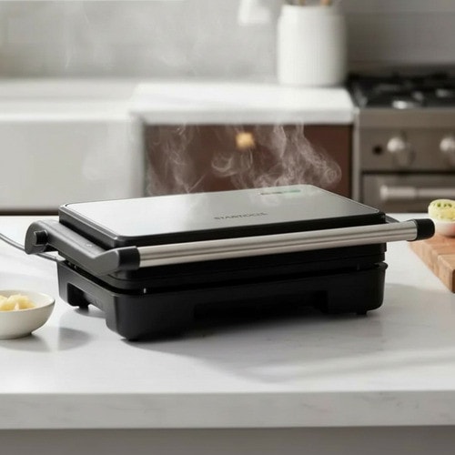 Imagem do Sanduicheira Eletrica Grill Antiaderente Inox Toast 1000w Startools Preta 110 220v