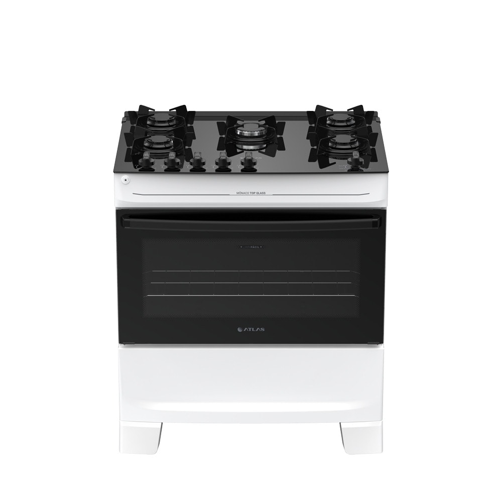 Imagem do Fogao 5 Bocas Atlas Monaco Top Glass Automatico Mesa De Vidro