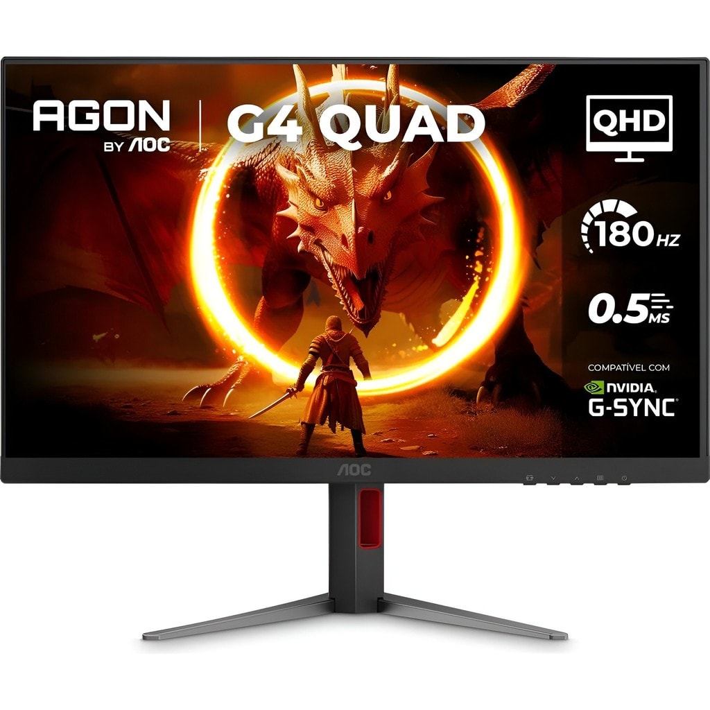 Imagem do Monitor Gamer Aoc Agon Quad 27 180hz Base Ajustavel Q27g4f Preto