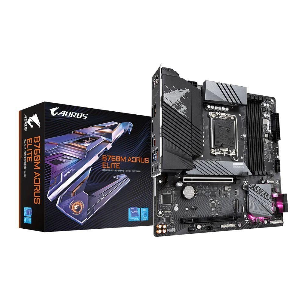 Imagem do Placa Mae Gigabyte B760m Aorus Elite Ax Ddr5 Lga1700 Wi Fi 6e Micro Atx