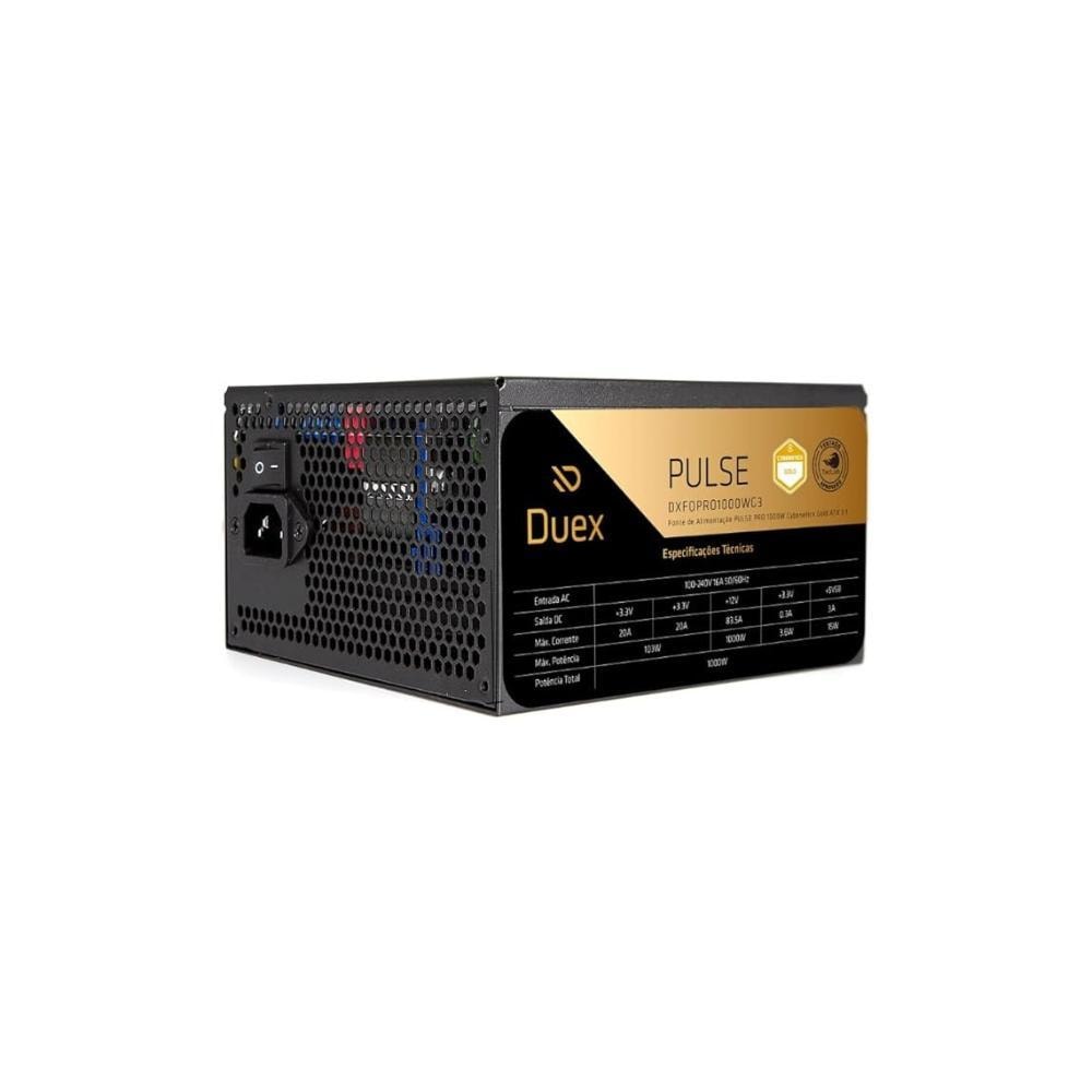 Imagem do Fonte Duex Pulse Pro 1000w Full Modular Atx Gold