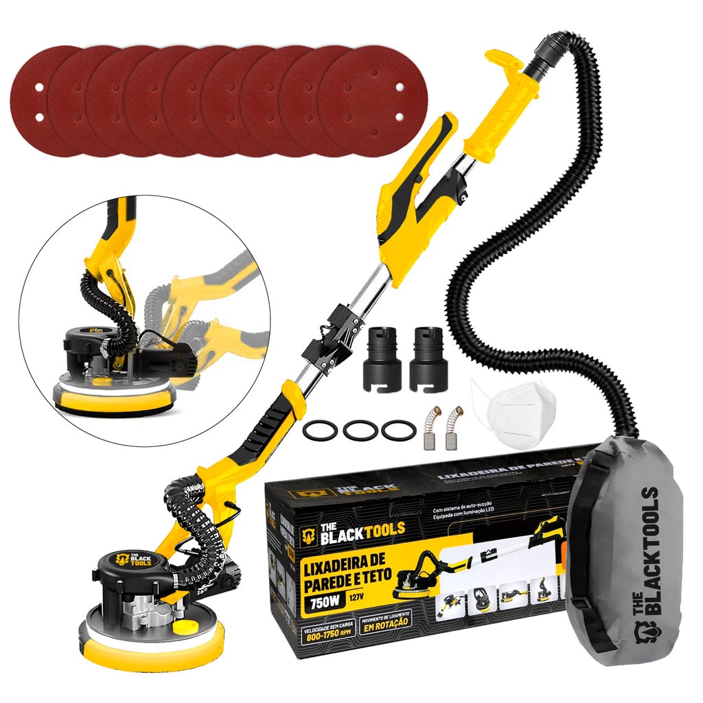Imagem do Lixadeira Teto Telescopia Girafa 750w Led De Parede Btl750 The Black Tools