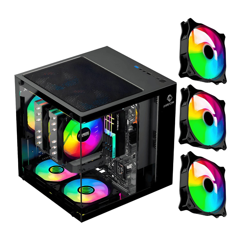 Imagem do Gabinete Gamer Aquario C 3 Fans Gb1787 Hayom