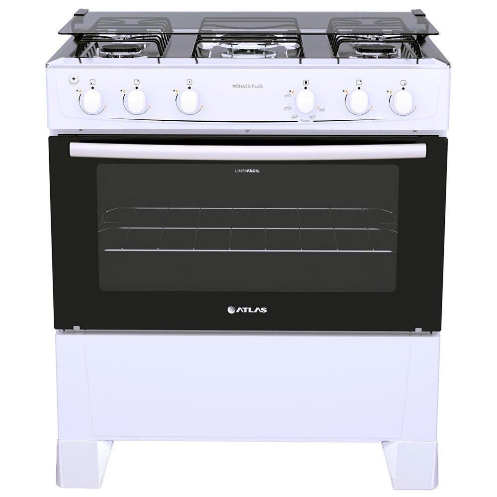 Imagem do Fogao 5 Bocas Atlas Monaco Plus Acendimento Automatico Branco