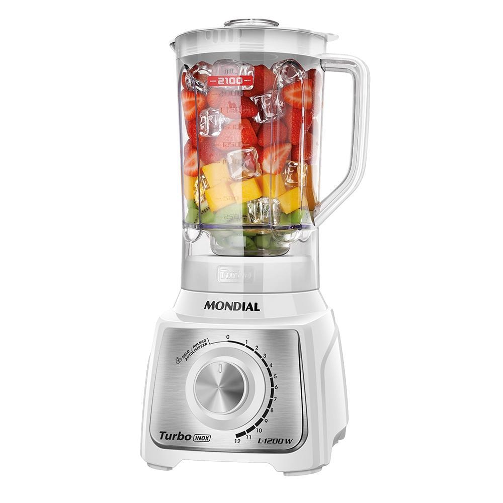 Imagem do Liquidificador Turbo Mondial Branco E Inox 1200w L 1200 Wi