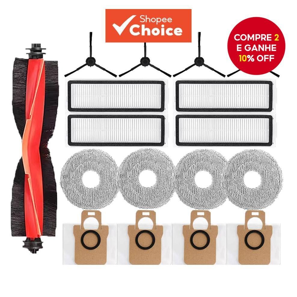 Imagem do Para Acessorios Do Xiaomi Robot Vacuum X20 Max X20 Pro Como Escova Principal Escovas Laterais Filtro Pano De