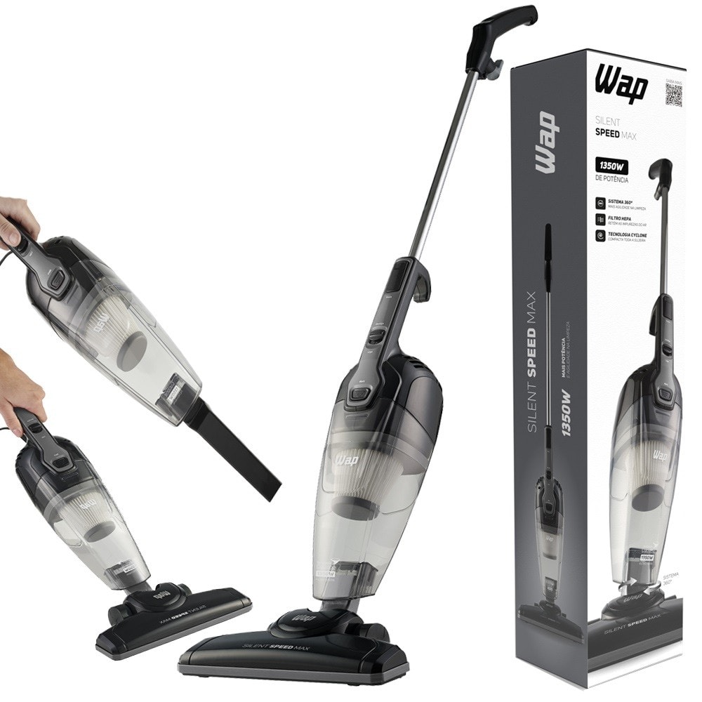 Imagem do Aspirador Po Vertical 1350w 3x1 De Mao Vassoura Eletrica Articulado Silent Speed Max Wap