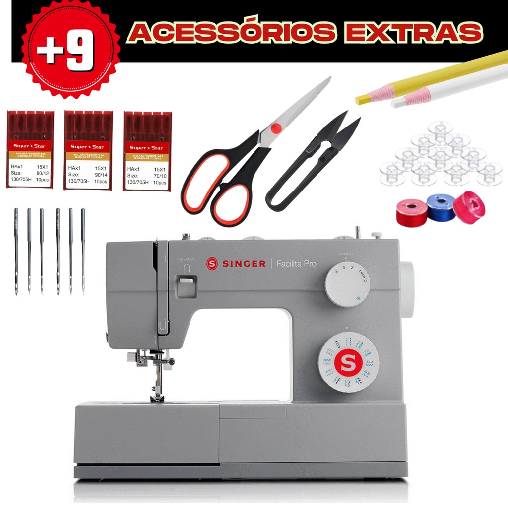 Imagem do Maquina De Costura Singer 4432 Facilita Pro Heavy Duty 32 Pontos Acessorios Extra