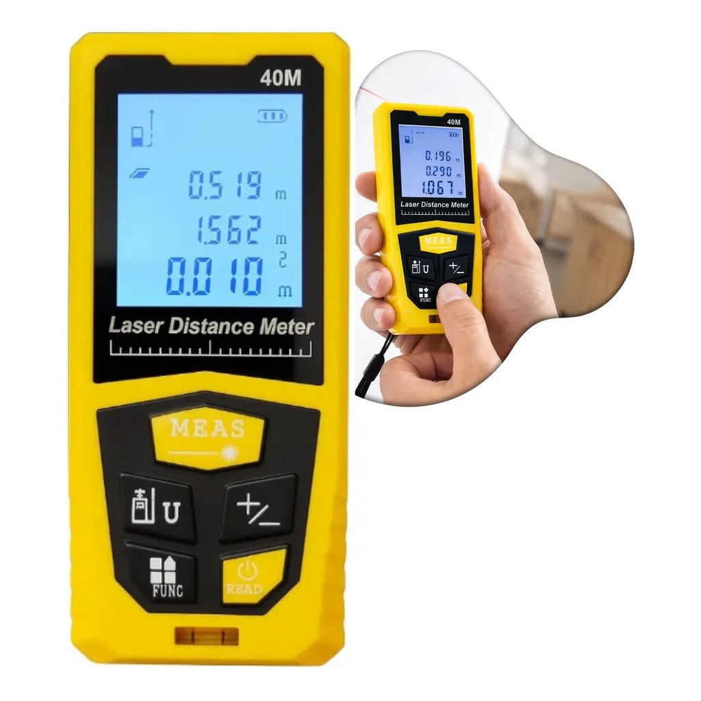 Imagem do Trena Laser Digital 40m Profissional Medidor Calculadora Bom6544