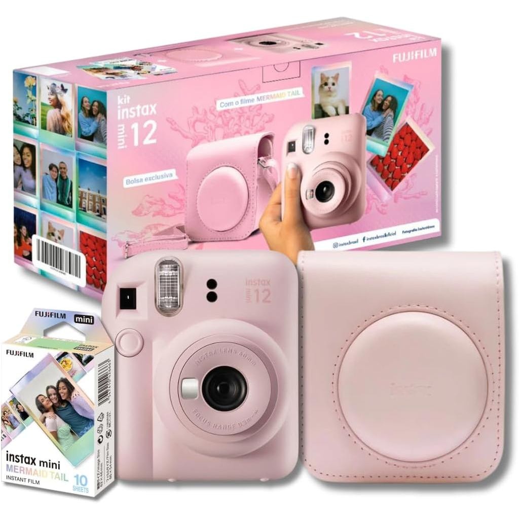 Imagem do Kit Camera Instax Mini 12 Rosa Gloss