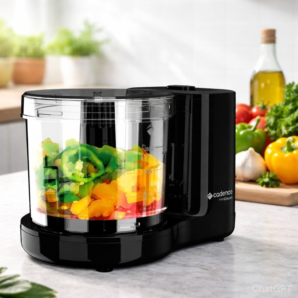 Imagem do Miniprocessador Crush Cadence Mpr530 Laminas Aco Inox Preto 127 220v