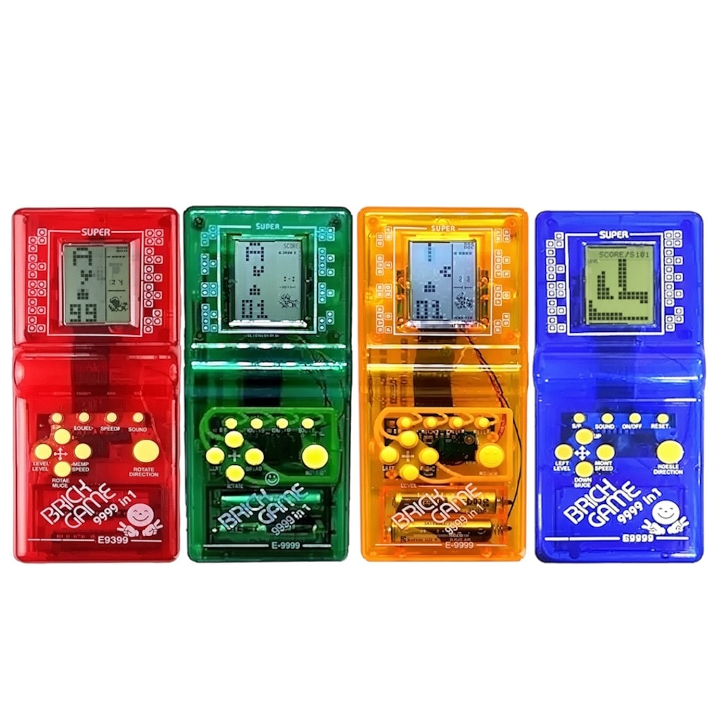 Imagem do Kit 4 Jogos Mini Game Brick Game 9999 Jogos Blocos Tetris