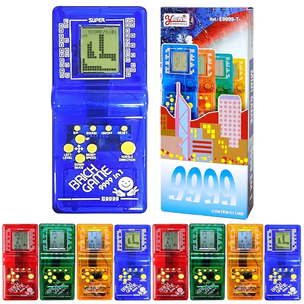Imagem do Kit 10 Jogos Mini Game Brick Game 9999 Jogos Blocos Tetris
