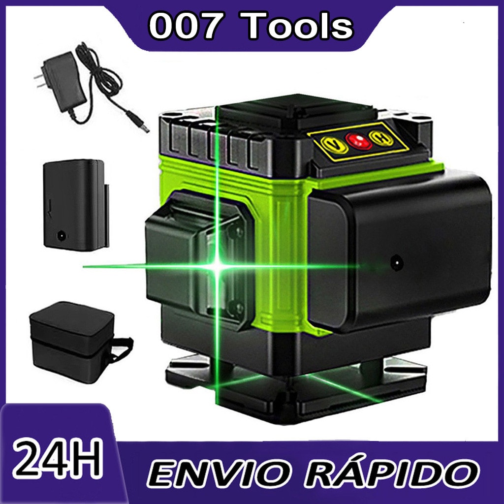 Imagem do Nivel Laser 8 16 Linhas 3d 4d Verde Recarregavel Auto Nivelamento