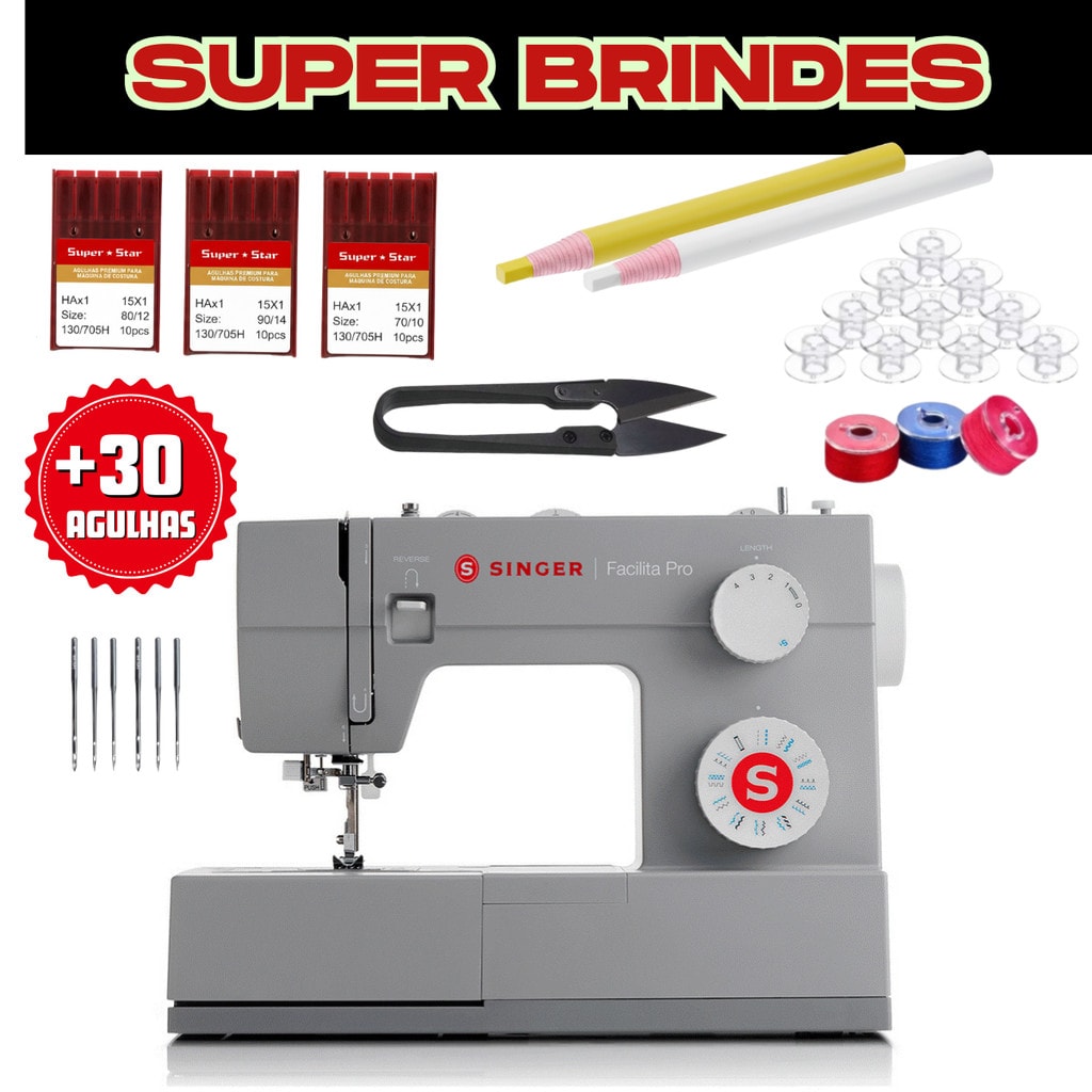 Imagem do Maquina De Costura Singer 4432 Facilita Pro 110 220v 32 Pontos Acessorios
