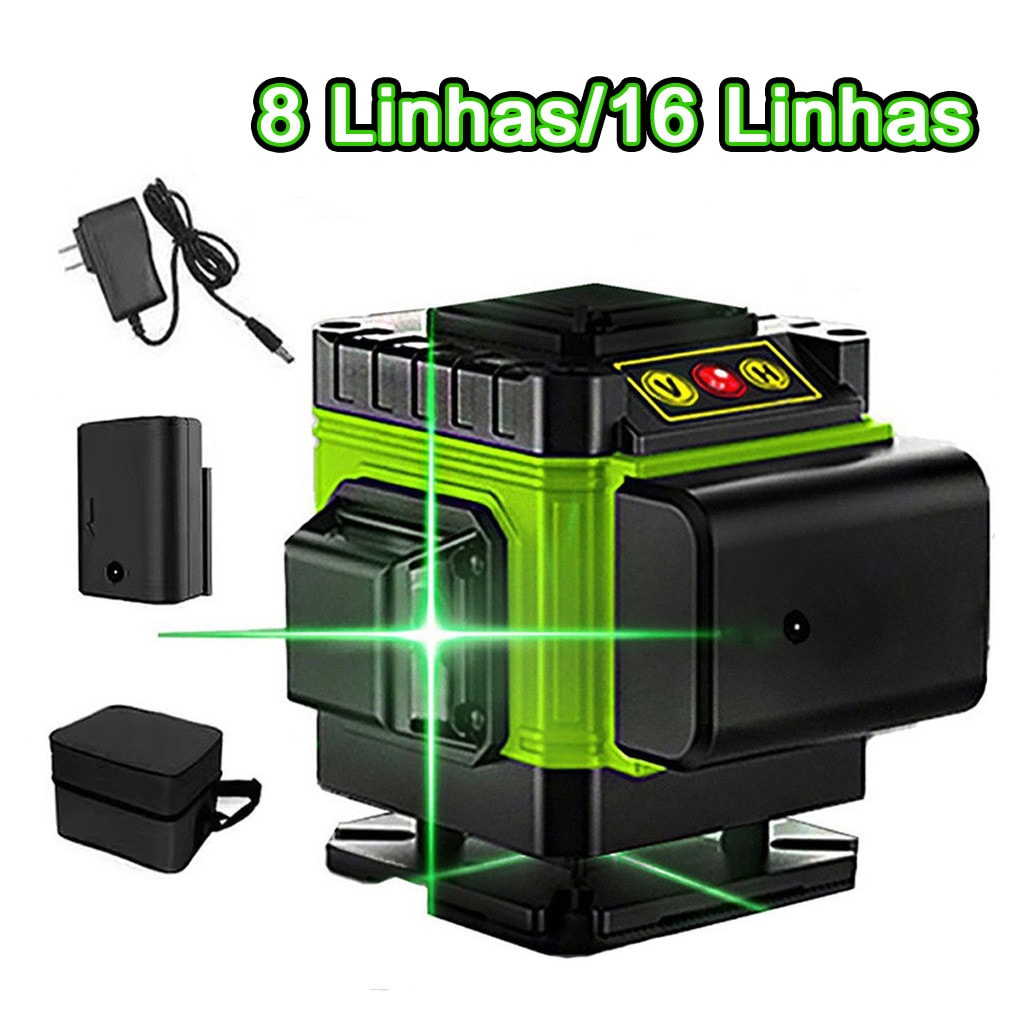 Imagem do Kit De Nivel Laser Verde 8 16 Linhas 3 4d Autonivelante Com Caixa