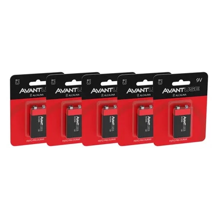 Imagem do Kit 5 Baterias Pilhas Alcalina 9v Cod 408100014 5 Avant Use