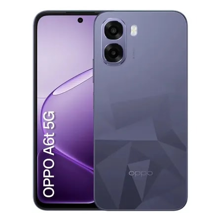 Imagem do Smartphone Oppo A6t 5g 256gb 24gb Ram 8gb 16gb Virtual Ram Bateria Gigante De 6500 Mah Ai Camera 50mp Tela 120hz Nfc Ip64 Violeta