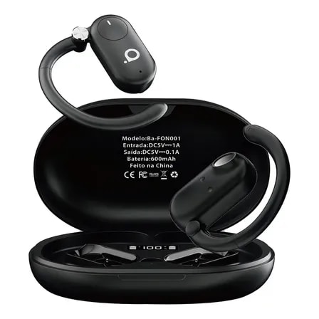 Imagem do Fone De Ouvido Sem Fio Bluetooth 5 4 Ows Esportivo Estereo Hi Fi Enc Chamada Hd Bluetooth Bateria De 30 Horas De Duracao 100h Standby Tws Corrida Ciclismo Basike Ba Fon001 Cor Preto