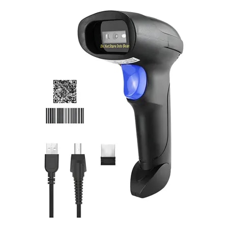 Imagem do Leitor Qr Code Codigo De Barras Sem Fio Wireless 1d 2d Danfe 5v Cinza Escuro Usb