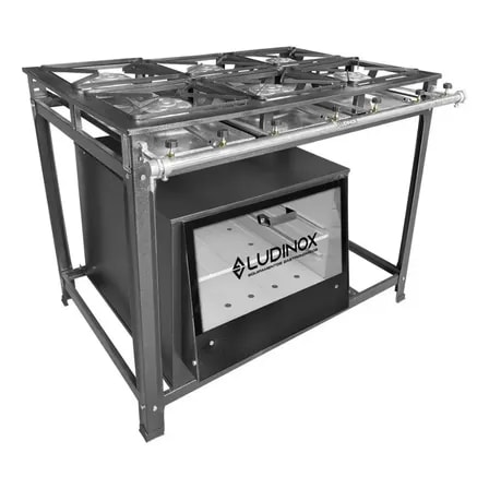 Imagem do Fogao Industrial 6 Bocas Alta Pressao Com Forno 120l Preto