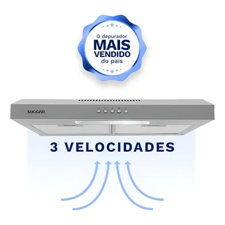 Imagem do Depurador De Ar Slim 60cm Prata Dps161pr Suggar