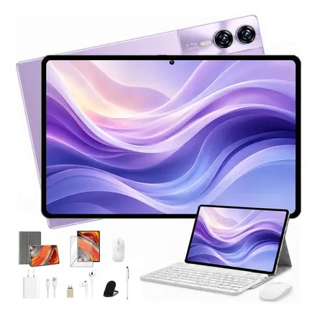 Imagem do Tablet Yinber Android Tab Kit Completo Ram 16gb 512gb 12 8 Hd Tela Apoia Wifi 2 4 4g 5g Dual Sim Bateria 8800mah Com Caneta Teclado E Mouse Profissional Estudo Trabalho Jogos 2 Em 1 Tablets Roxo
