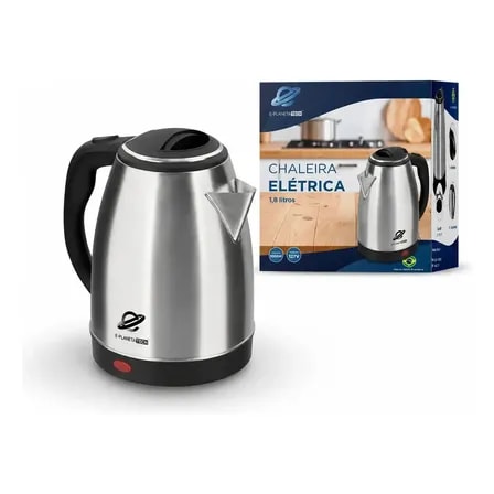 Imagem do Chaleira Eletrica De Aco Inox E Planeta Tech 1 8 Litros Prateado 127v