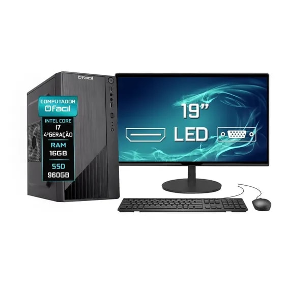 Imagem do Computador Completo Facil Intel I7 4 Geracao 16gb Ssd 960gb 16 Gb