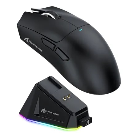 Imagem do Mouse Gamer X11 Attack Shark Tri Mode 22000dpi Paw3311 Dock Cor Preto