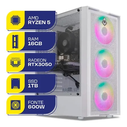 Imagem do Pc Gamer Mcl Ryzen 5 5500 Rtx 3050 6gb 16gb Ddr4 Ssd 1tb 1 Tb 16 Gb Rtx 3050 6gb