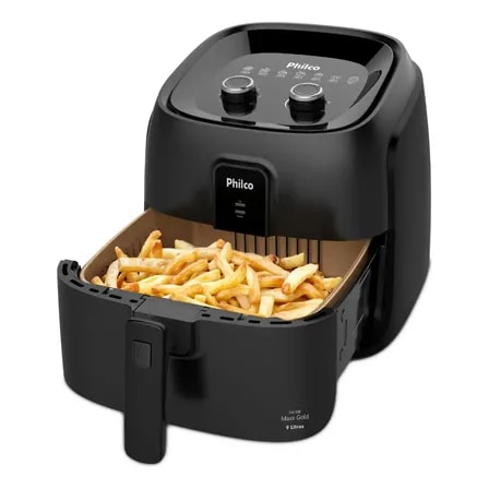 Imagem do Air Fryer Philco 9l 2000w Cesto Quadrado Gold Paf90b Cor Preto 127v