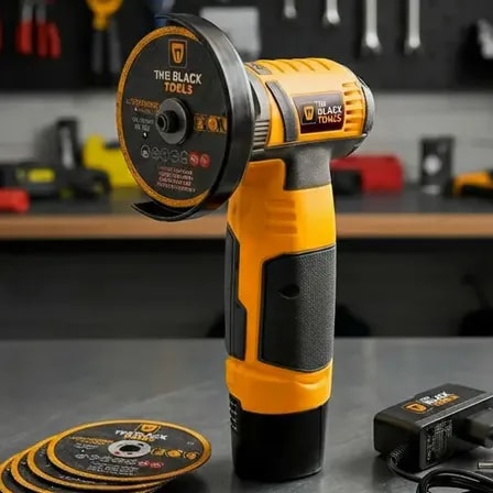Imagem do Mini Lixadeira Angular Ergonomica Luva E 10 Discos Corte Amarelo 12v 60hz