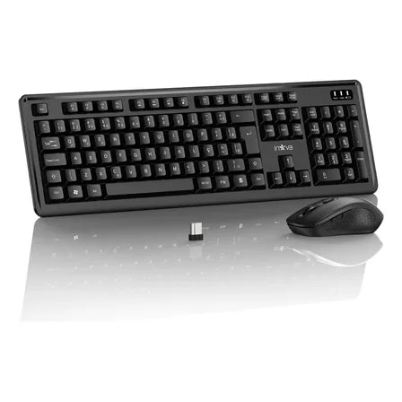 Imagem do Kit Teclado E Mouse Sem Fio Usb Preto Portugues Brasil
