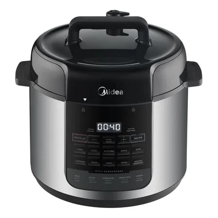 Imagem do Panela De Pressao Eletrica 5l Nutripro Inox Midea Cor Cinza 127v