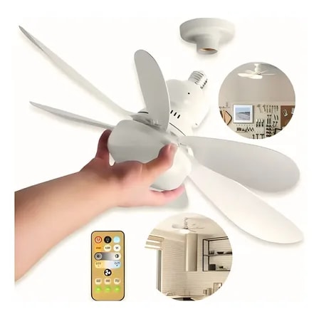 Imagem do Ventilador De Teto Com Luz Led Branco Quente Controle Remoto E27 127 220v