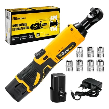 Imagem do Chave Catraca Eletrica 12v Bivolt Portatil Profissional Amarelo 12v